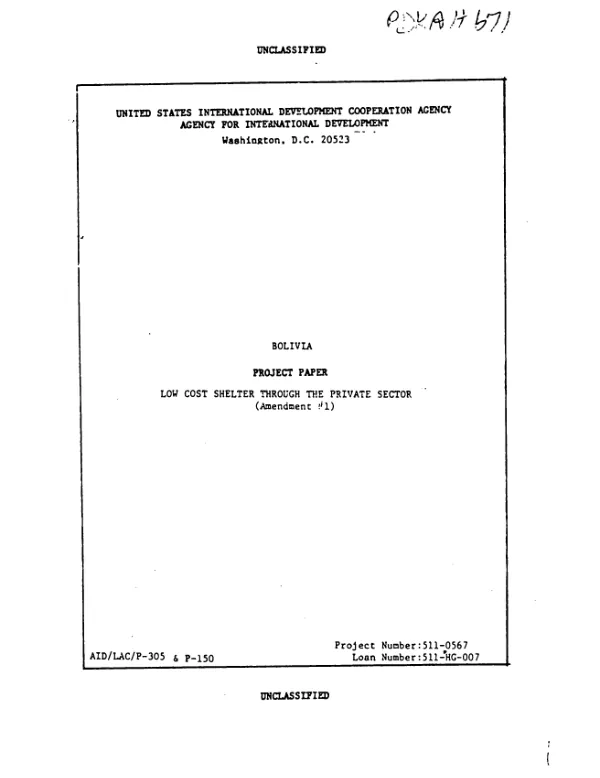 Low cost shelter through private sector : amendment no. 1