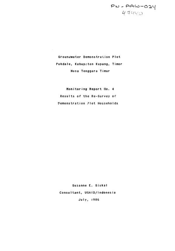 Results of the re-survey of demonstration plot households