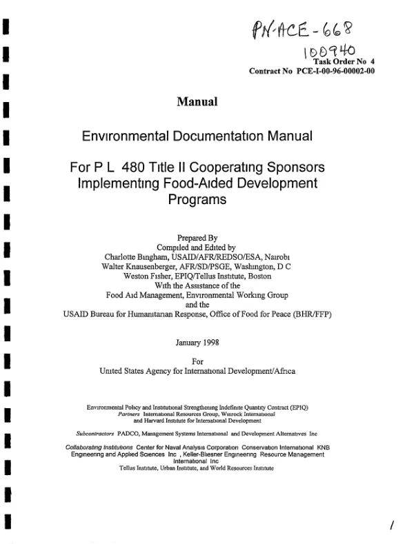 Planning for water and sanitation programs in Bolivia, Ecuador, and Peru