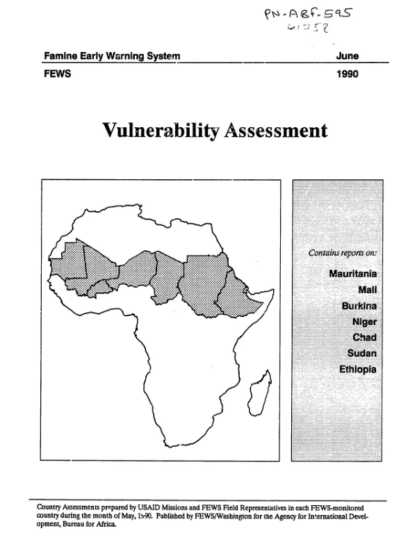 Vulnerability assessment : Mauritania, Mali, Burkina, Niger, Chad, Sudan, Ethiopia