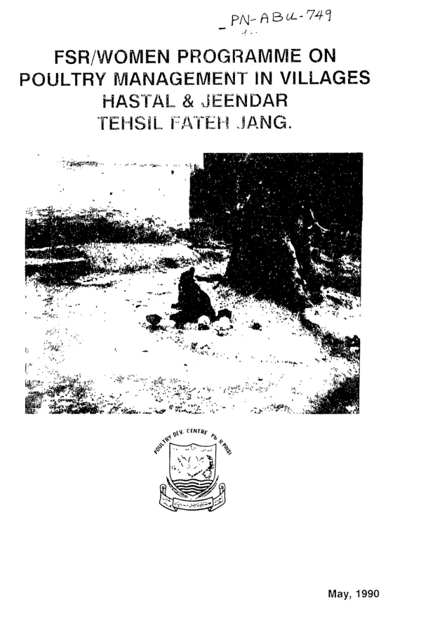 FSR [farming systems research]/women programme on poultry management in villages Hastal and Jeendar, Tehsil Fateh Jang