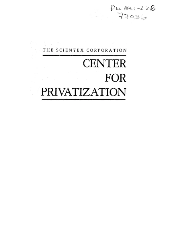 Privatization and banking - Panama