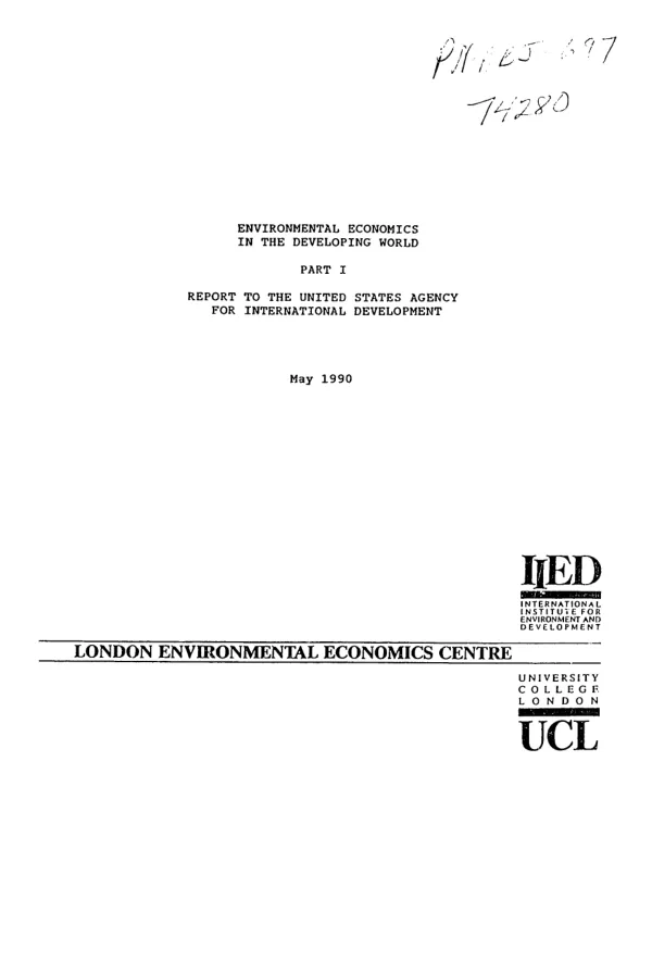 Environmental economics in the developing world, part I