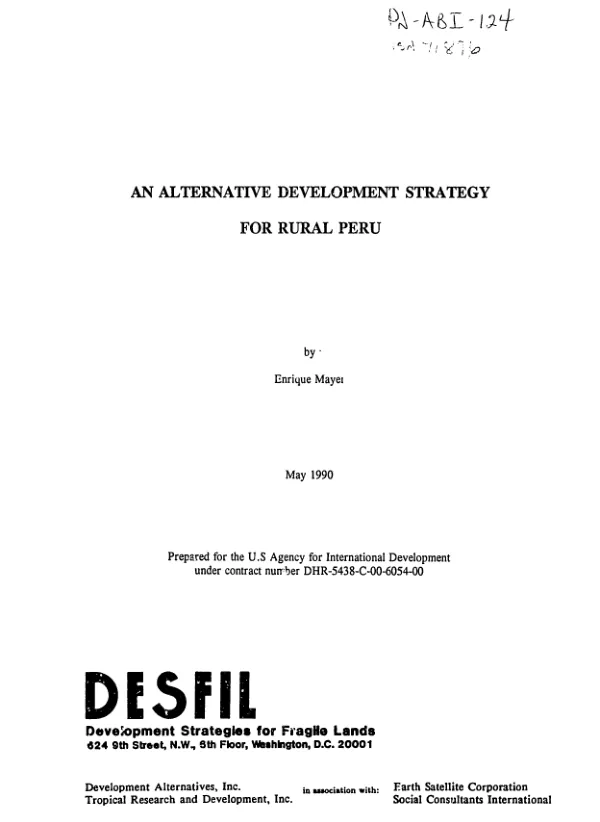 Alternative development strategy for rural Peru