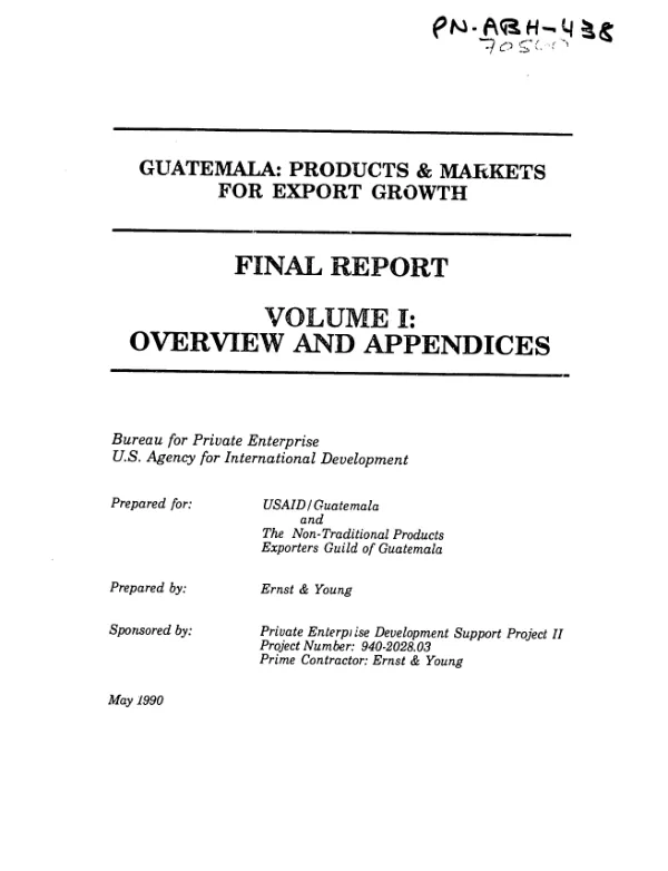 Guatemala : products and markets for export growth
