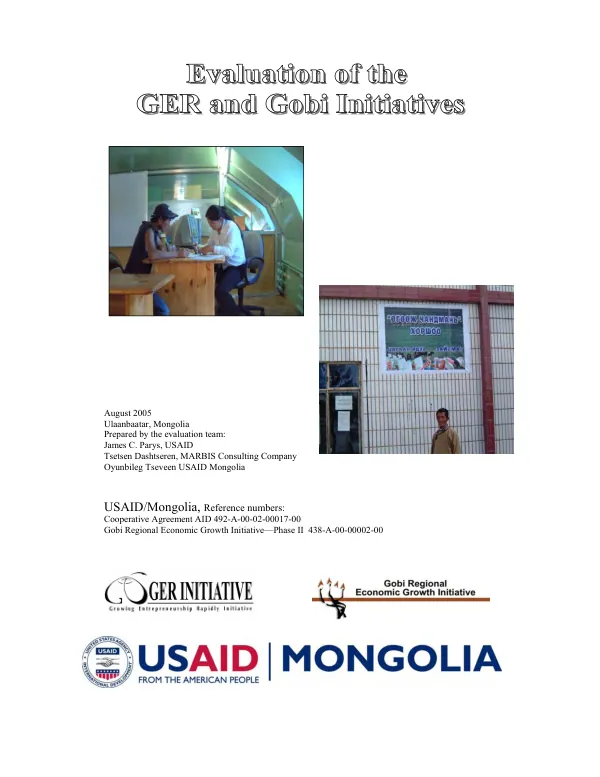 Evaluation of the GER and Gobi initiatives