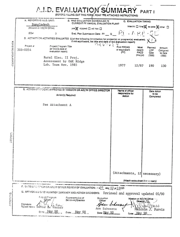 Rural electrification II project : assessment by Oak Ridge Laboratory team -- Nov. 1985