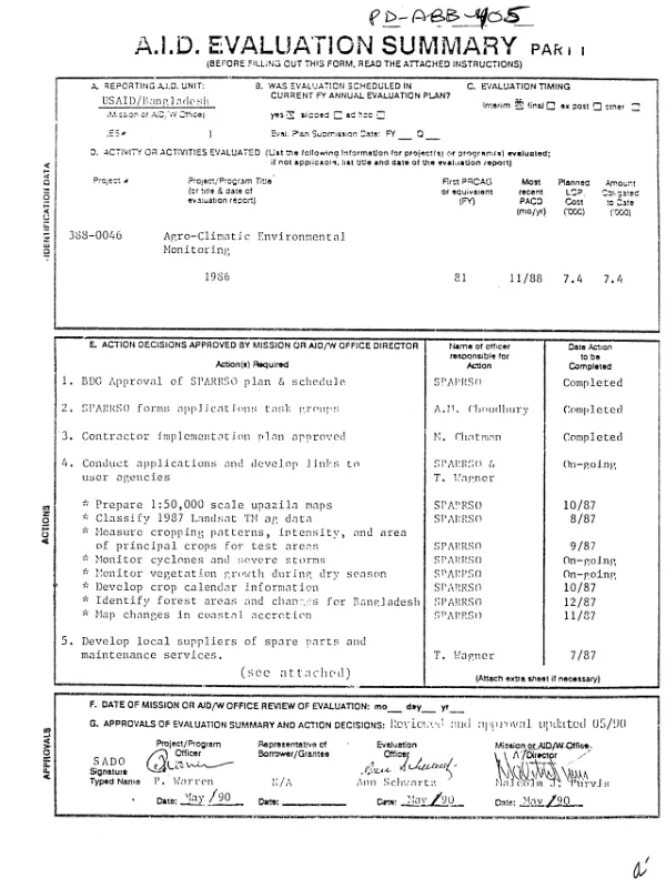 Agro-climatic environmental monitoring, 1986