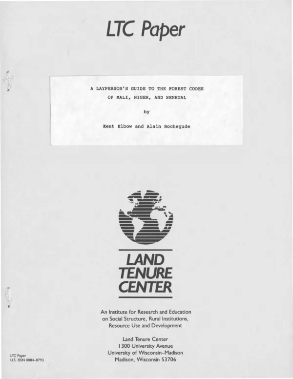 Layperson"s guide to the forest codes of Mali, Niger, and Senegal
