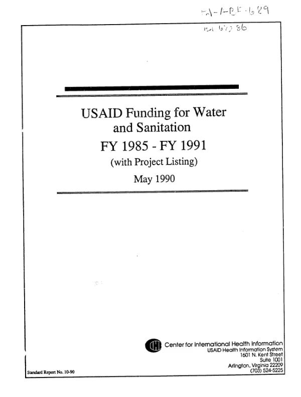 USAID funding for water and sanitation, FY 1985-FY 1991 (with project listing)