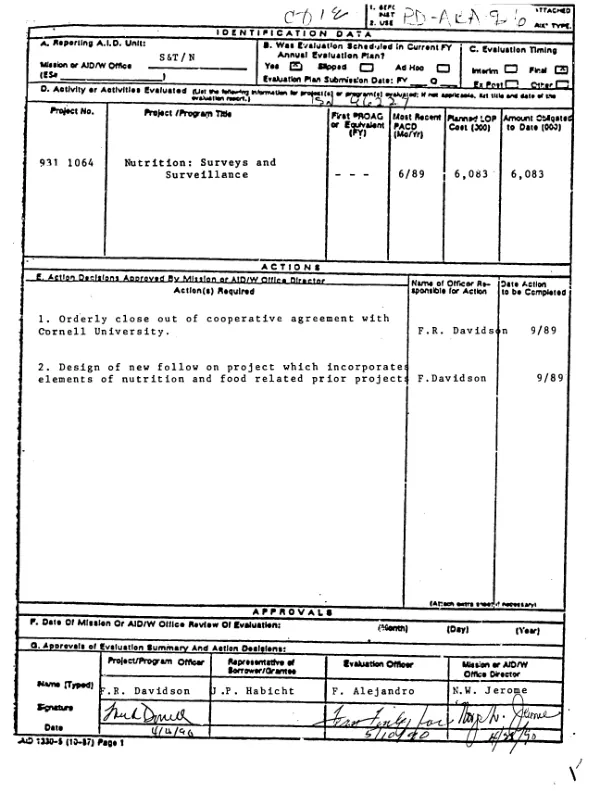 Nutrition : surveys and surveillance