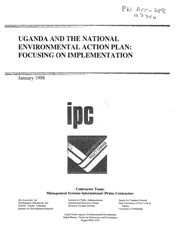 Uganda and the national environmental action plan : focusing on implementation