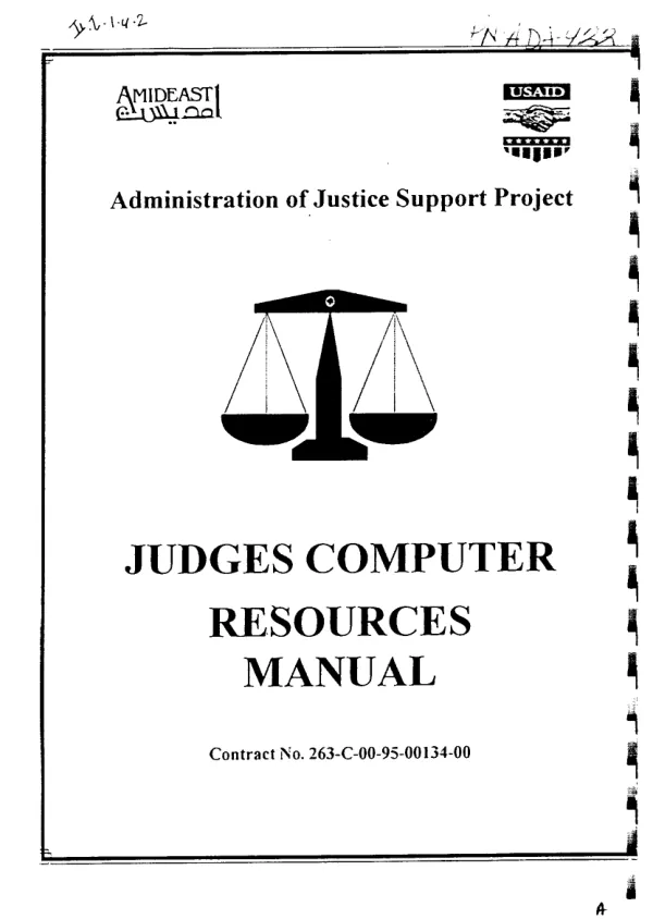 Administration of justice support [AOJS] project : judges computer resources manual