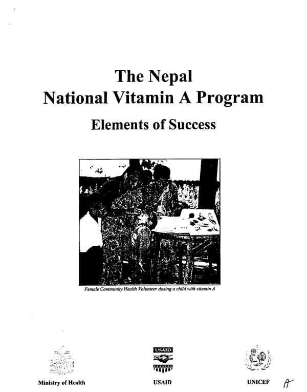 The Nepal National Vitamin A Program : elements of success