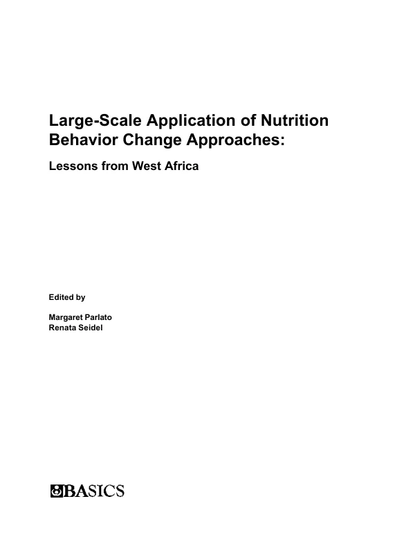 Large-scale application of nutrition behavior change approaches : lessons from West Africa