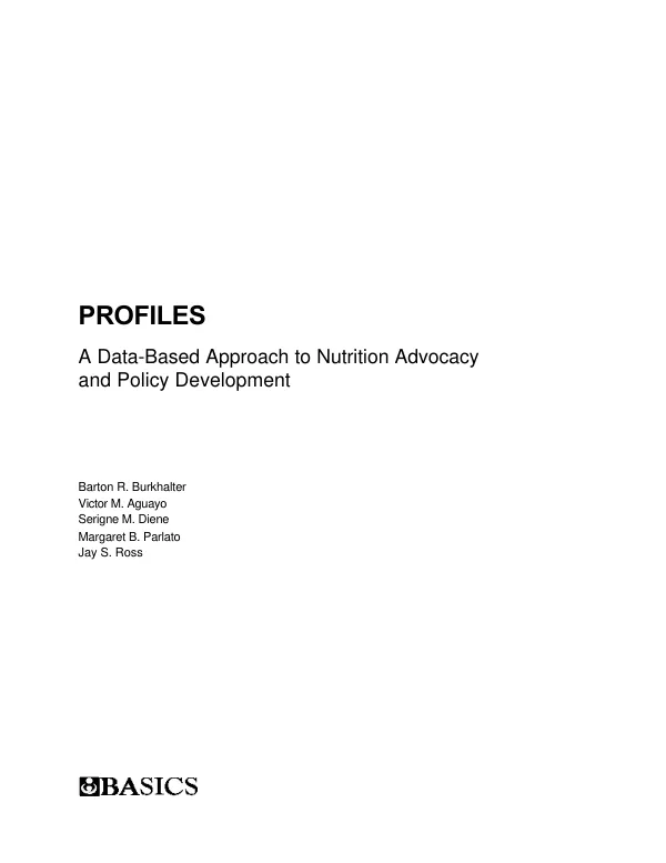 PROFILES : a data-based approach to nutrition advocacy and policy development
