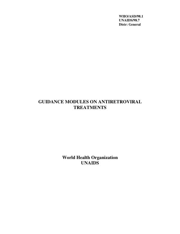Guidance modules on antiretroviral treatments