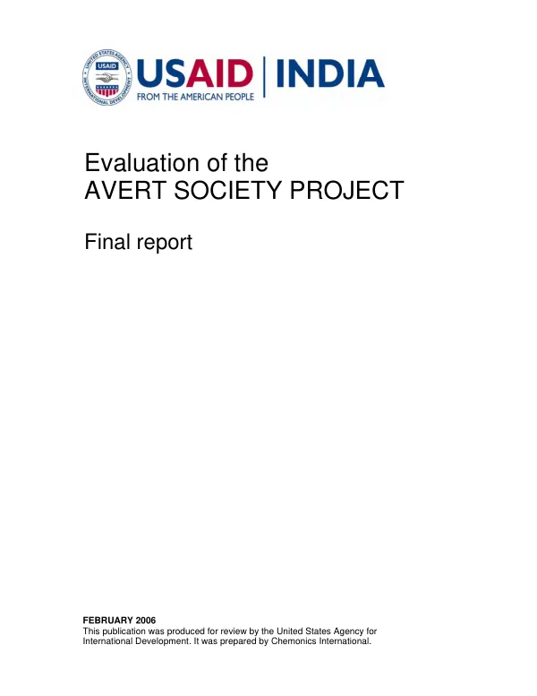 Evaluation of the Avert Society project : final report