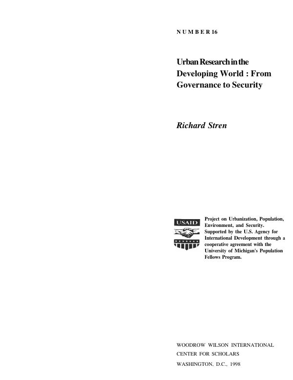 Urban research in the developing world : from governance to security