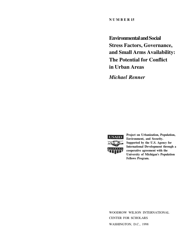 Environmental and social stress factors, governance, and small arms availability : the potential for conflict in urban areas