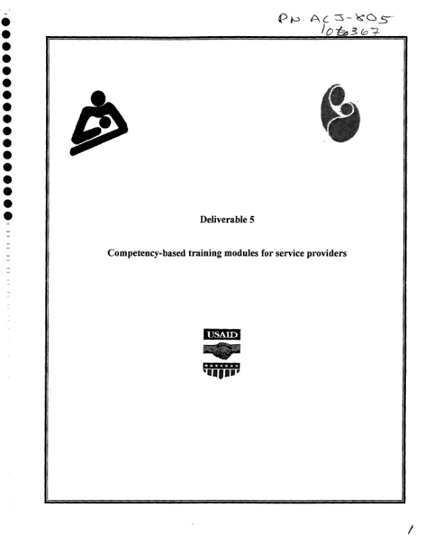 Deliverable 5 : competency-based training modules for service providers