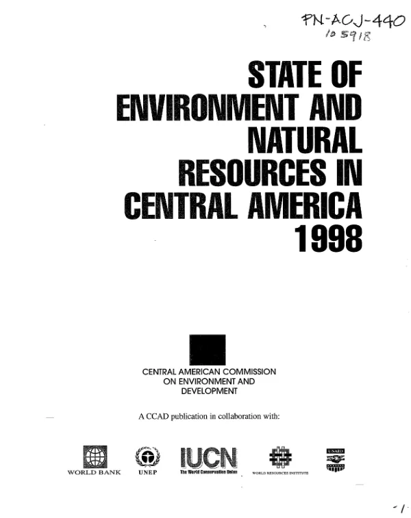State of environment and natural resources in Central America, 1998