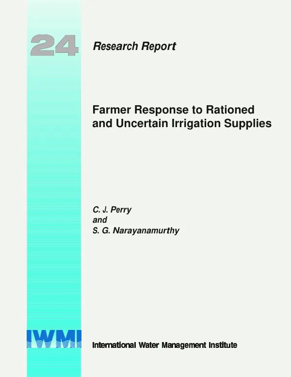 Farmer response to rationed and uncertain irrigation supplies