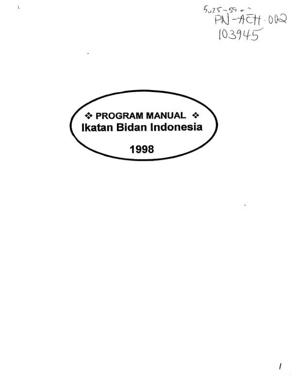 Program manual : Ikatan Bidan Indonesia