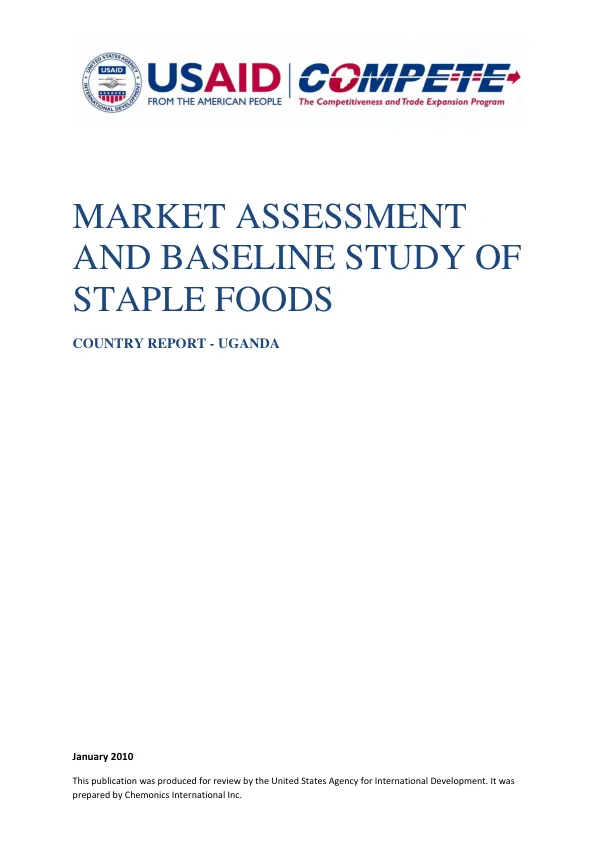 Market assessment and baseline study of staple foods : country report - Uganda