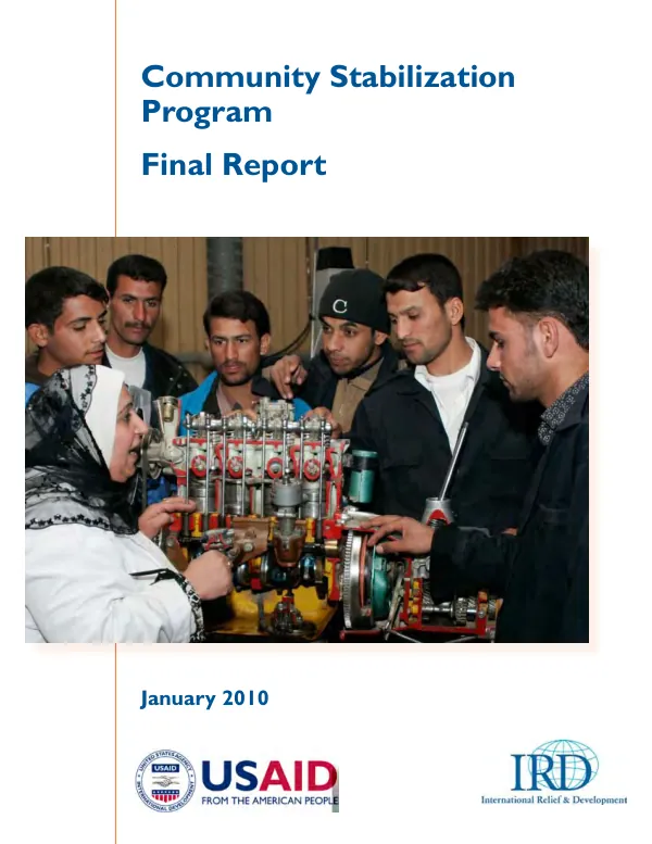 Community stabilization program : final report