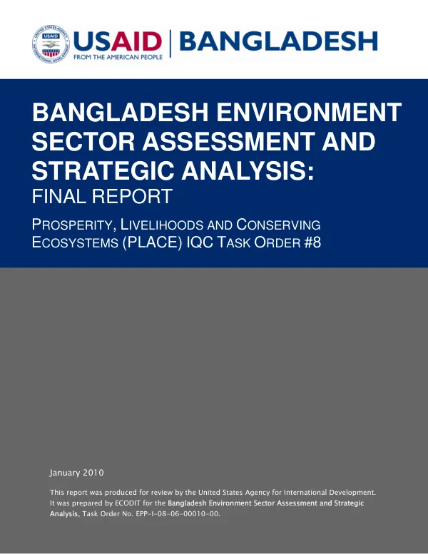 Bangladesh environment sector assessment and strategic analysis : final report
