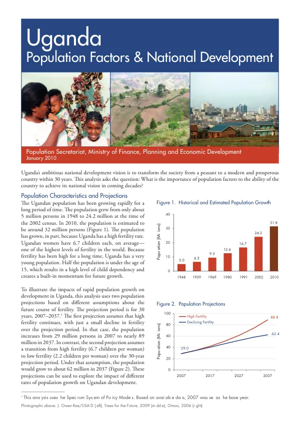 Uganda : population factors & national development