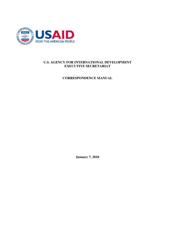 U.S. Agency for International Development Executive Secretariat : correspondence manual