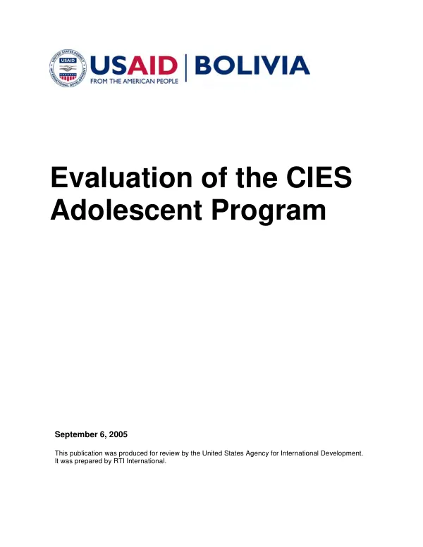 Evaluation of the CIES adolescent program