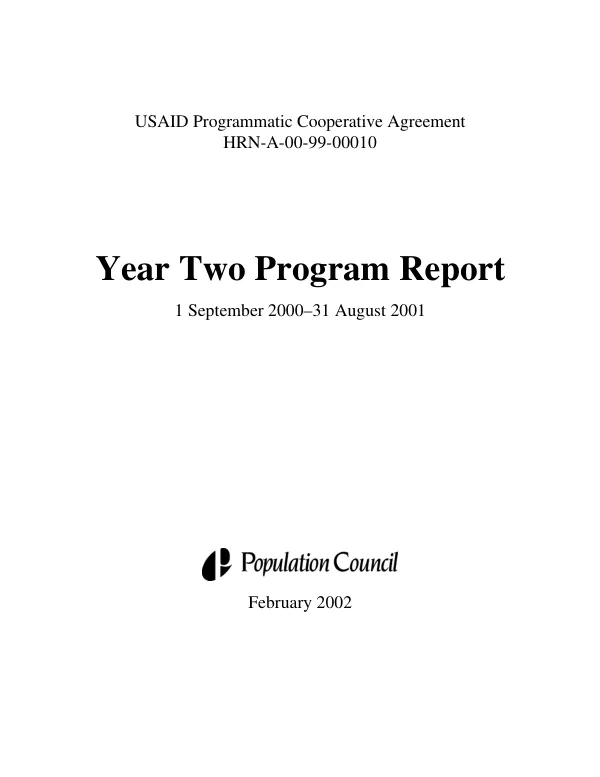 RESPOND Year Two Workplan Emerging Pandemic Threats Program 1 July 2010 – 30 September 2011