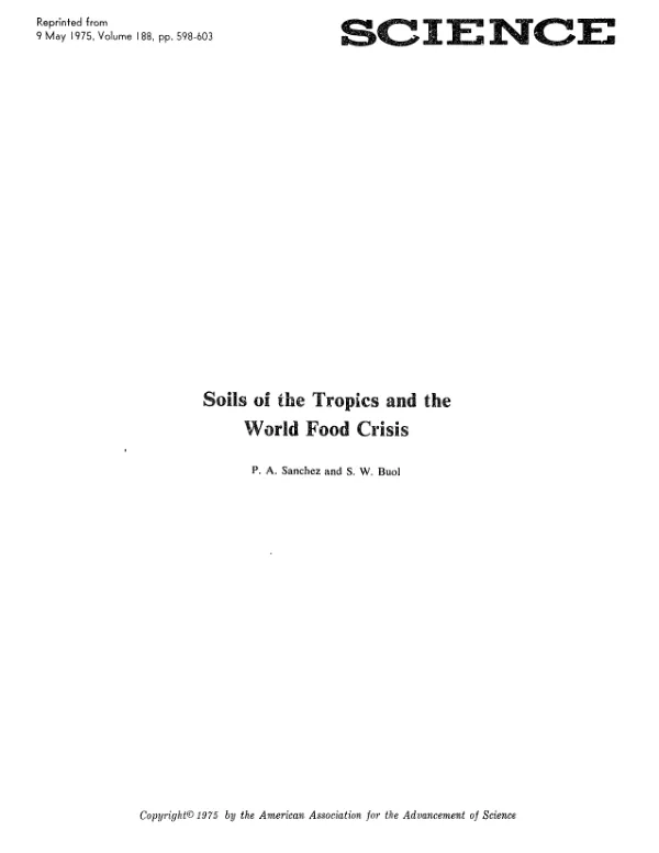 Soils of the tropics and the world food crisis