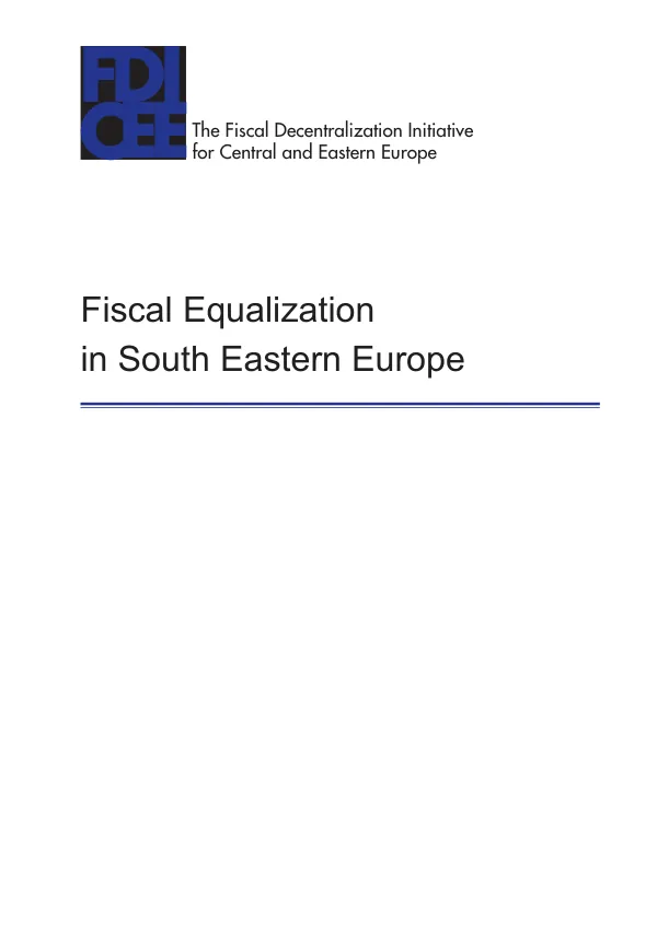 Fiscal equalization in South Eastern Europe [summary]