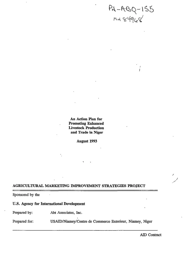 Action plan for promoting enhanced livestock production and trade in Niger