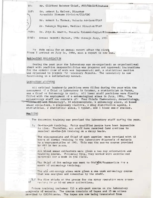 Annual report : August, 1980 through July, 1981