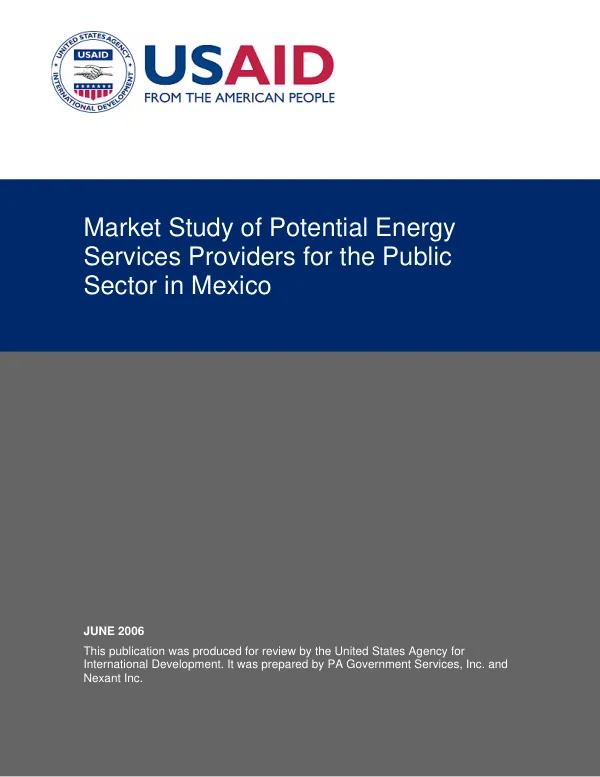 Market study of potential energy services providers for the public sector in Mexico