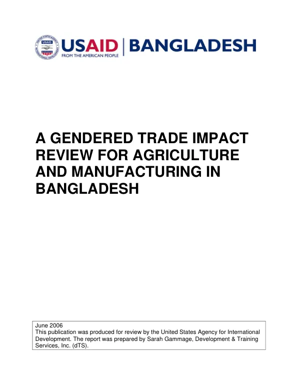 A trade impact review for Bangladesh