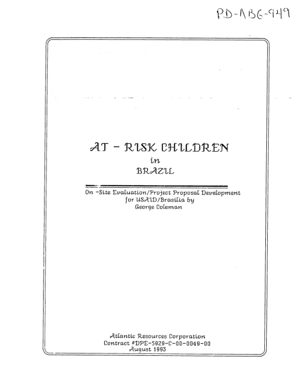 Project proposal for at-risk children project