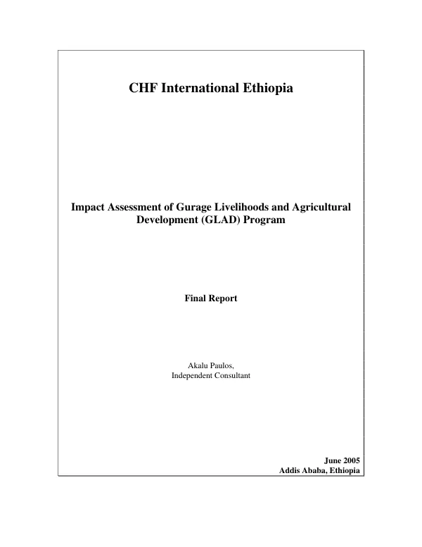 Impact assessment of Gurage livelihoods and agricultural development (GLAD) program : final report