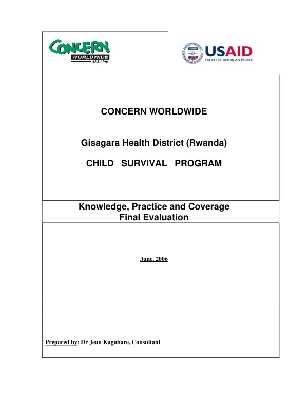 Knowledge, practice and coverage : final evaluation