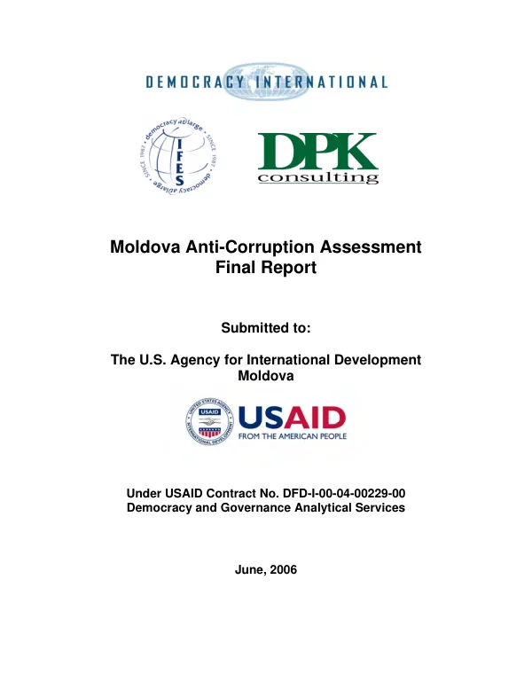 Moldova anti-corruption assessment : final report