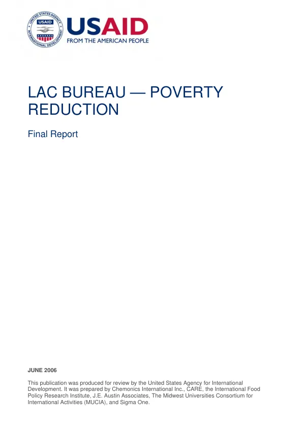 LAC Bureau : poverty reduction -- final report