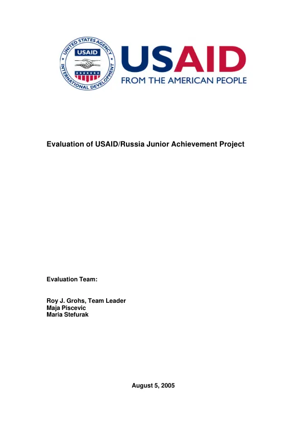 Evaluation of USAID/Russia Junior Achievement project