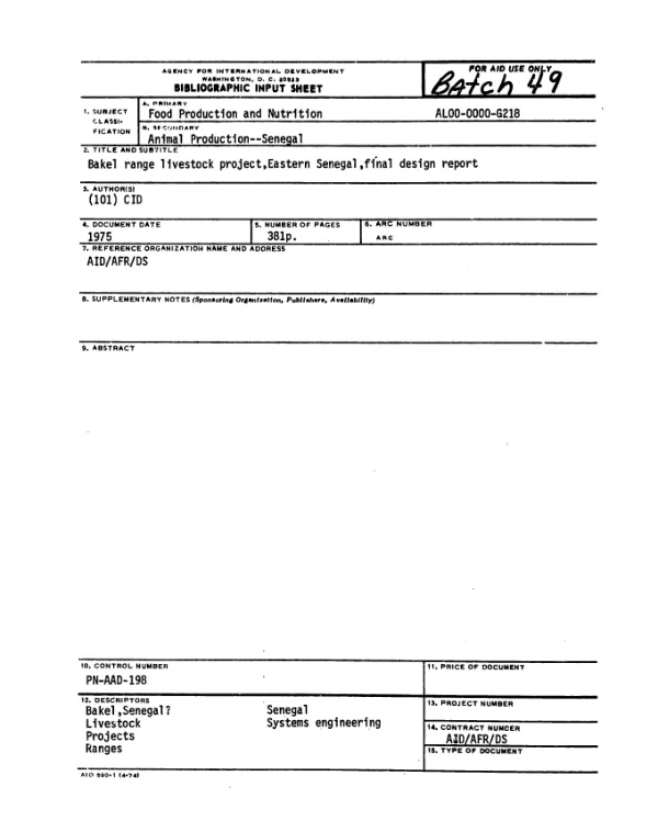 Project assistance completion report : tropical bont tick
