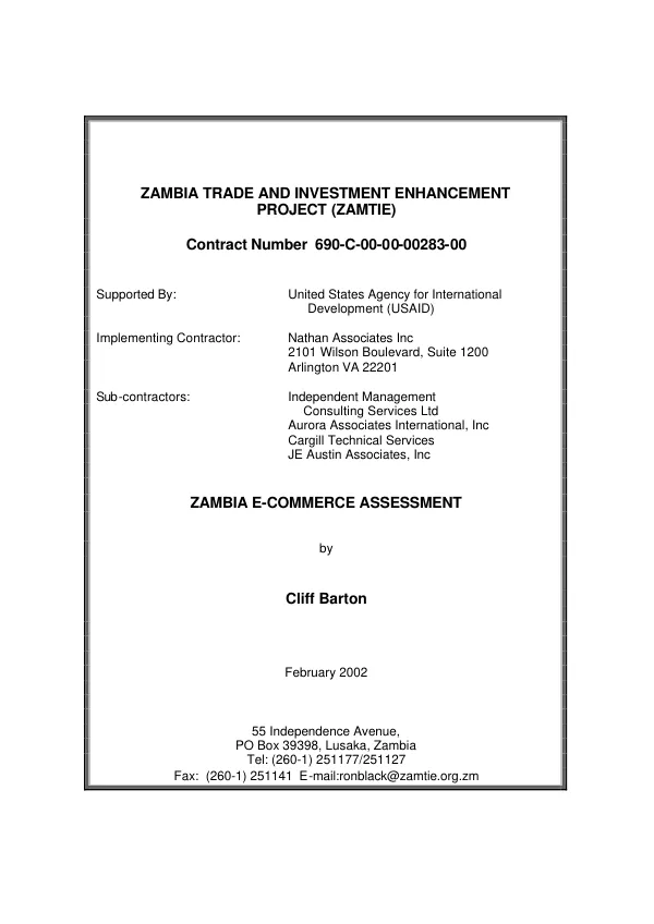 Zambia e-commerce assessment
