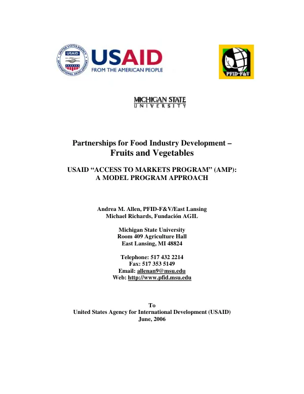 USAID "access to markets program" (AMP) : a model program approach